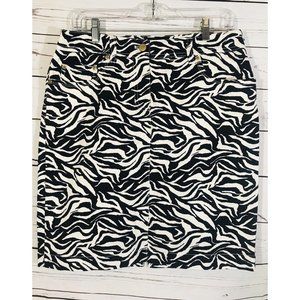 Jones NY Sport Womens Sz 6 Zebra Print Stretch Flat Front 5 Pocket Animal